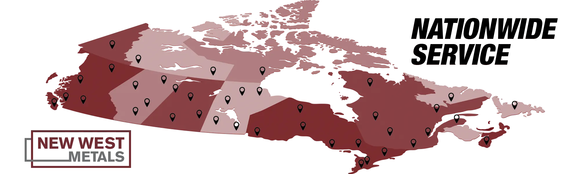 map of canada with location pins